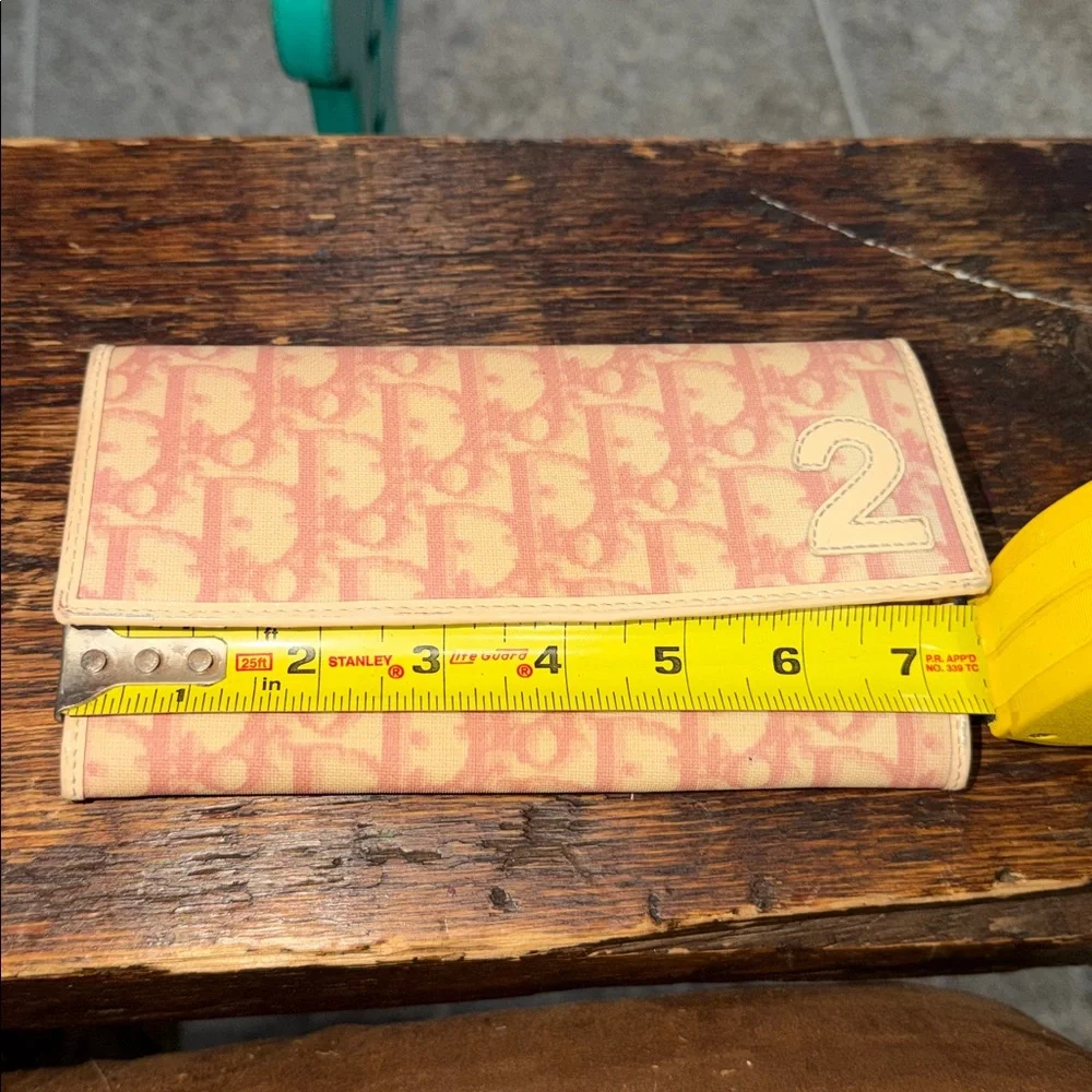 Dior Pink and‎ Cream Logo Clutch (wallet)